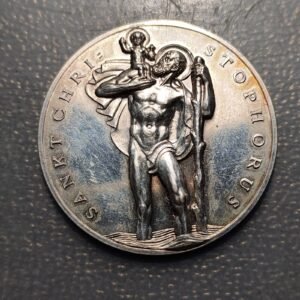 MEDALLA RELIGIOSA SAN CRISTOBAL ST. CHRISTOPHORUS MEDALLA PLATA