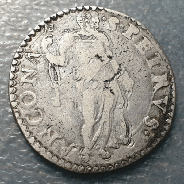 ESTADOS PAPALES PONTIFICIO VATICANO ANCONA GREGORIO XIII TESTONE BC+/MBC- - Imagen 2