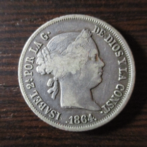 ISABEL II - MADRID  40 CENTIMOS DE ESCUDO 1864 ESCASA