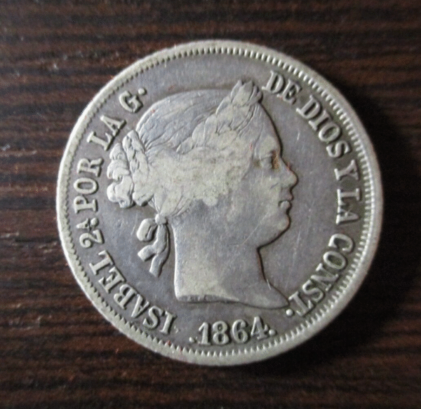 ISABEL II - MADRID  40 CENTIMOS DE ESCUDO 1864 ESCASA