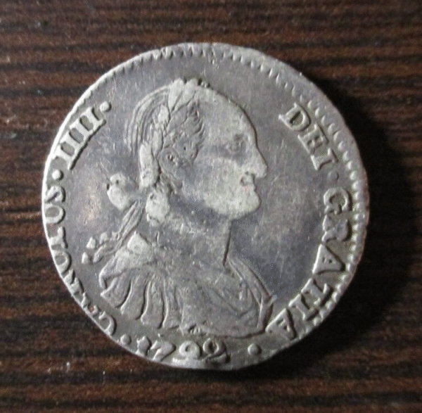 POTOSI BOLIVIA CARLOS IV  1 REAL 1792 PR BUSTO GRANDE - ESCASA - GOLPE