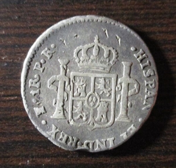 POTOSI BOLIVIA CARLOS IV  1 REAL 1792 PR BUSTO GRANDE - ESCASA - GOLPE - Imagen 2