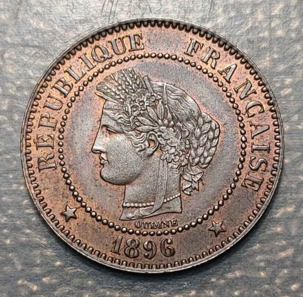 FRANCE 2 CENTIMES 1896