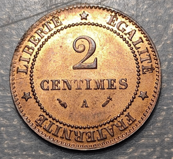FRANCE 2 CENTIMES 1895 A UNC - Imagen 2