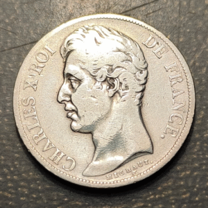 FRANCE CHARLES X 2 FRANCS 1829 H LA ROCHELLE SCARCE