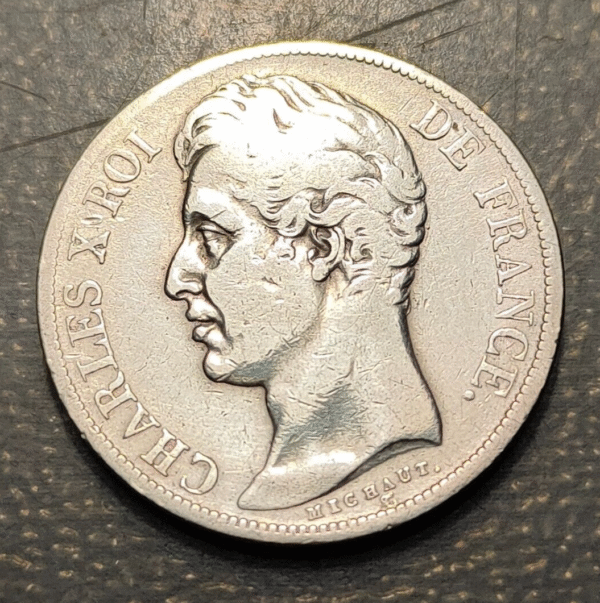 FRANCE CHARLES X 2 FRANCS 1829 H LA ROCHELLE SCARCE