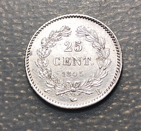 FRANCE LOUIS PHILIPPE I 25 CENTIMES 1845 B ROUEN - Imagen 2
