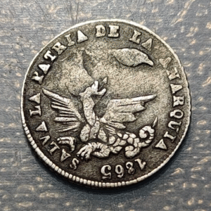 BOLIVIA 1/16 MELGAREJO 1865 SALVA LA PATRIA DE LA ANARQUIA