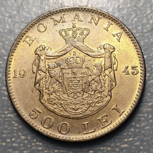 ROMANIA MIHAI I 500 LEI 1945 HIGH GRADE - Imagen 2