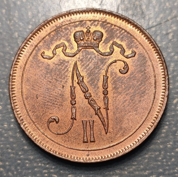 FINLAND RUSSIA 10 PENNIA 1916 UNC