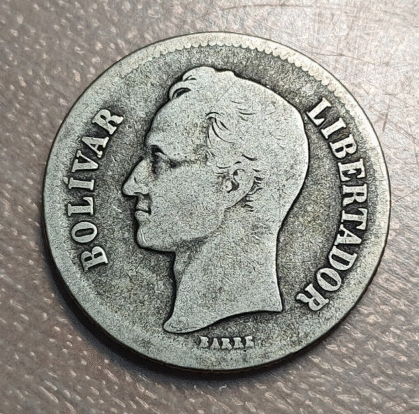VENEZUELA 2 BOLIVARES 1919 BC/BC+