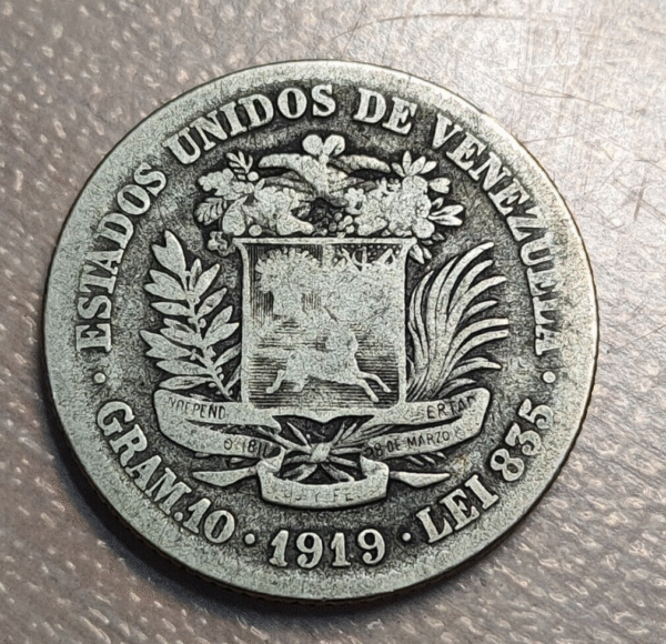 VENEZUELA 2 BOLIVARES 1919 BC/BC+ - Imagen 2