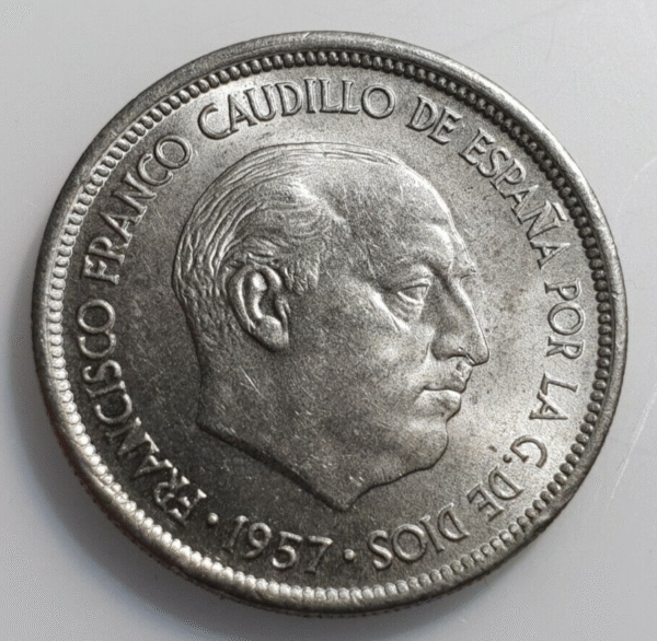 ESTADO ESPAÑOL ESPAÑA 5 PESETAS 1957 71 SC- - Imagen 2