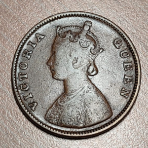 INDIA BRITANICA BRITISH INDIA HALF ANNA 1/2 ANNA 1862 BC+/MBC-