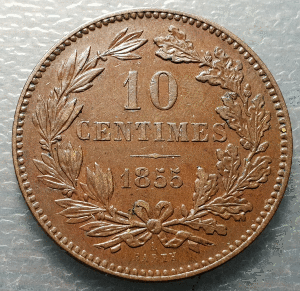 LUXEMBURGO LUXEMBOURG 10 CENTIMES 1855 A KM 23.2 EBC - Imagen 2