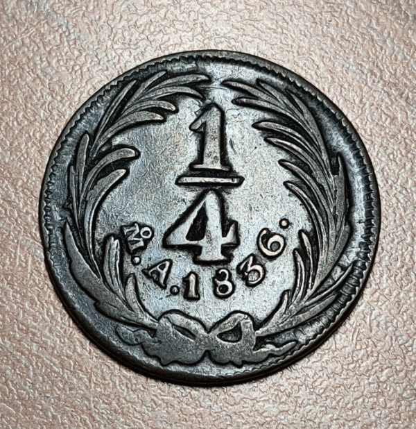 MEXICO 1/4 REAL 1836 MBC - Imagen 2