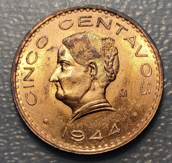 MEXICO 5 CENTAVOS 1944 SC- - Imagen 2
