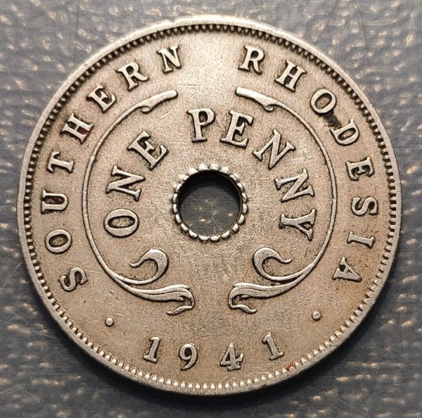 SOUTH RHODESIA RODESIA DEL SUR GEORGE VI 1 PENNY 1941 MBC - Imagen 2
