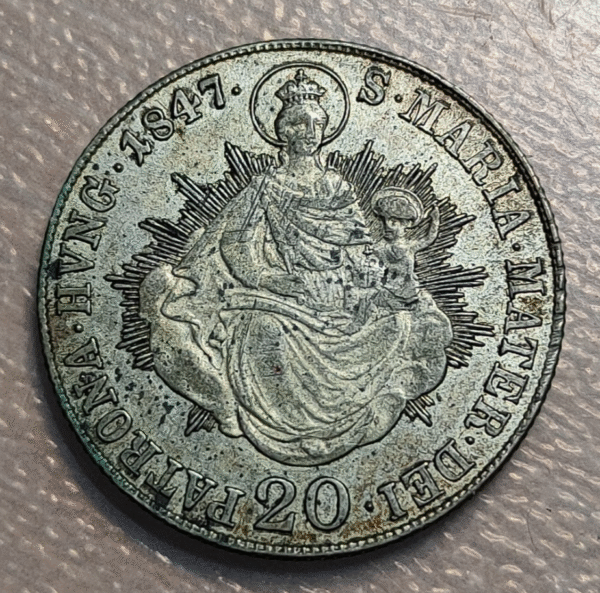 HUNGRIA HUNGARY 20 KRAJCZAR 1847 B EBC - Imagen 2