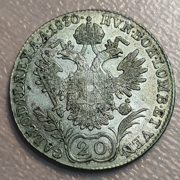 AUSTRIA FRANZ I 20 KREUZER 1830 A MBC/MBC+ - Imagen 2