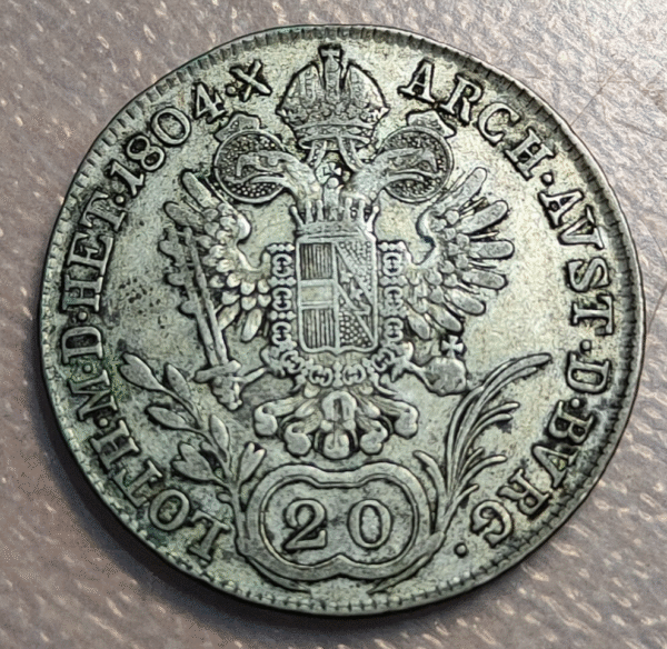 AUSTRIA HUNGARY HUNGRIA FRANZ II 20 KREUZER 1804 B KREMNITZ - Imagen 2