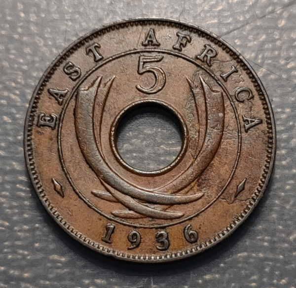 BRITISH EAST AFRICA EDWARD VIII 5 CENTS 1936 KN