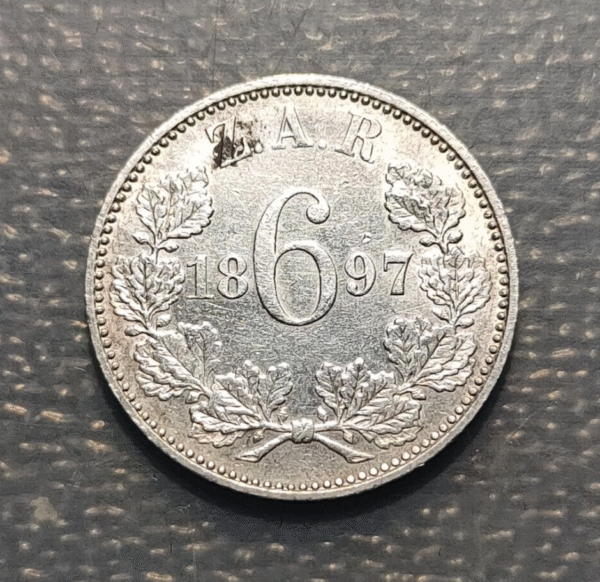 SUDAFRICA SOUTH AFRICA 6 PENCE 1897 - Imagen 2