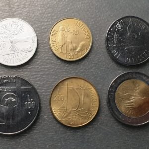 VATICANO JUAN PABLO II SERIE ANUAL MONEDAS 1984 10+20+50+100+200+500 LIRE SC UNC