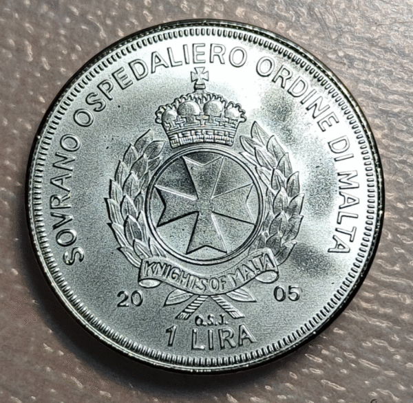 ORDEN DE MALTA ORDER OF MALTA 1 LIRA 2005 JUAN PABLO II SC UNC - Imagen 2
