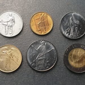 VATICANO JUAN PABLO II SERIE ANUAL MONEDAS 1986 10+20+50+100+200+500 LIRE SC UNC