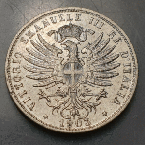 ITALIA REINO VITTORIO EMANUELE III 25 CENTESIMI 1903 AGUILA EBC
