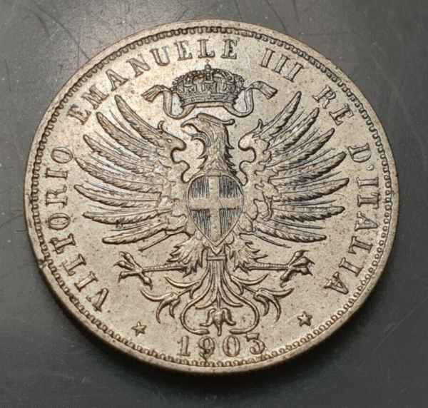 ITALIA REINO VITTORIO EMANUELE III 25 CENTESIMI 1903 AGUILA EBC