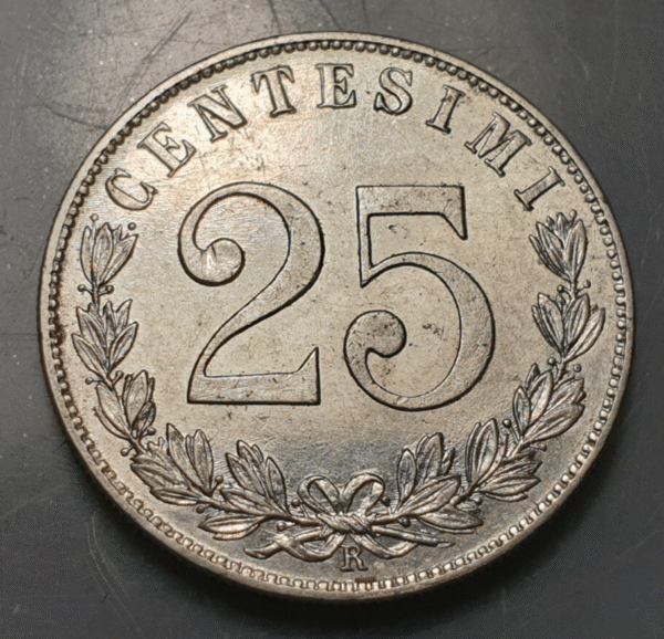 ITALIA REINO VITTORIO EMANUELE III 25 CENTESIMI 1903 AGUILA EBC - Imagen 2
