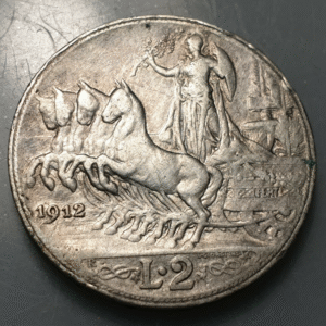 ITALIA REINO VITTORIO EMANUELE III 2 LIRE 2 LIRAS 1912 BC/BC+