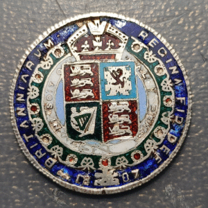 GREAT BRITAIN VICTORIA ENAMELED 1/2 CROWN HALF CROWN 1887