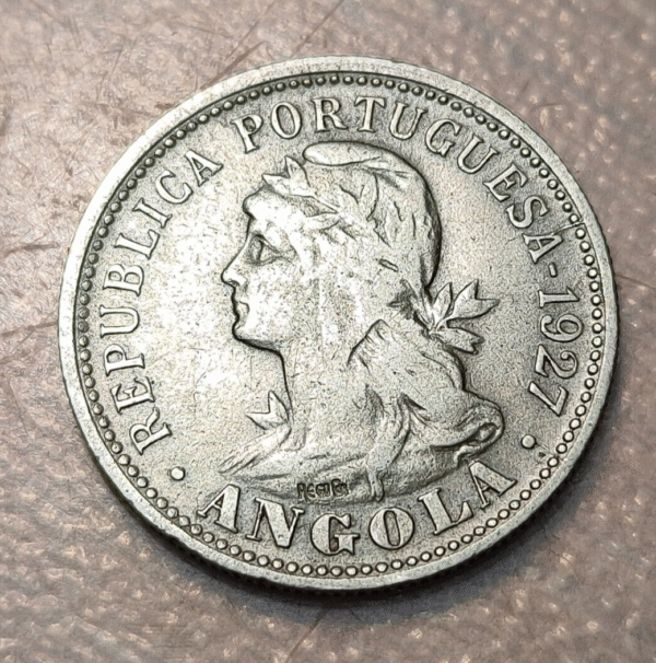 ANGOLA 20 CENTAVOS 4 MACUTAS 1927 KM 68 MBC