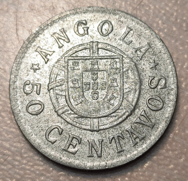 ANGOLA 50 CENTAVOS 1922 KM 65 MBC+/EBC ACUÑACION FLOJA - Imagen 2