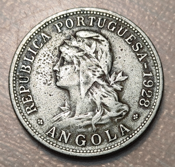 ANGOLA 50 CENTAVOS 1928 KM 69 MBC-