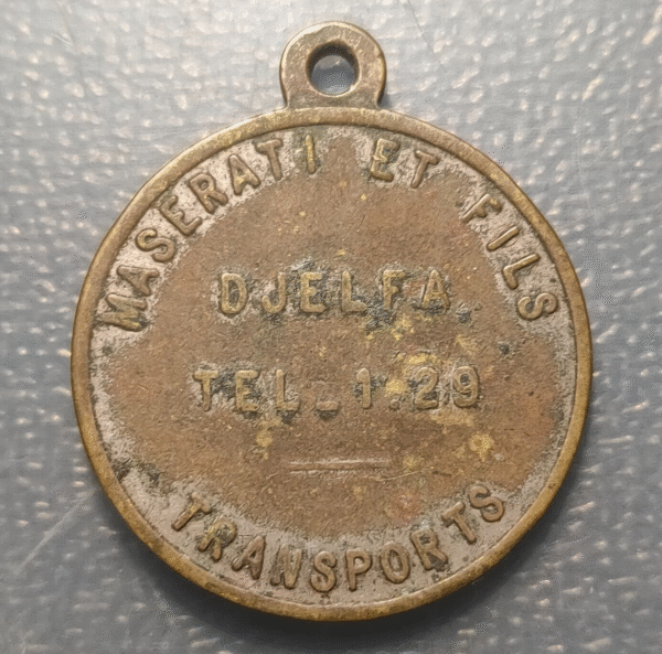 MEDALLA RELIGIOSA SAN CRISTOBAL MASERATI ET FILS TRANSPORTS BRONCE 35x30mm - Imagen 2