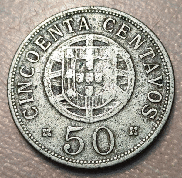 ANGOLA 50 CENTAVOS 1928 KM 69 MBC- - Imagen 2
