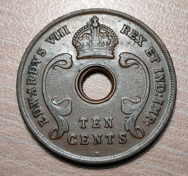 EAST AFRICA EDWARD VIII 10 CENTS 1936 H MBC - Imagen 2