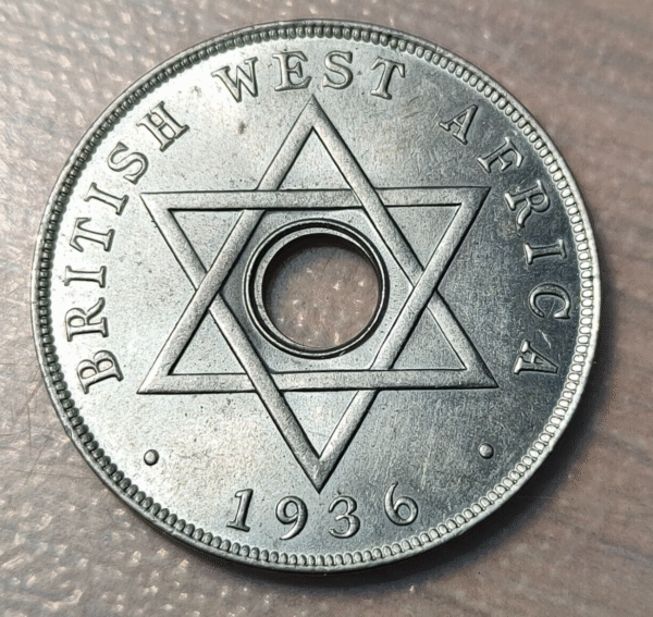 BRITISH WEST AFRICA EDWARD VIII ONE PENNY 1 PENNY 1936 KN KM 16 SC UNC