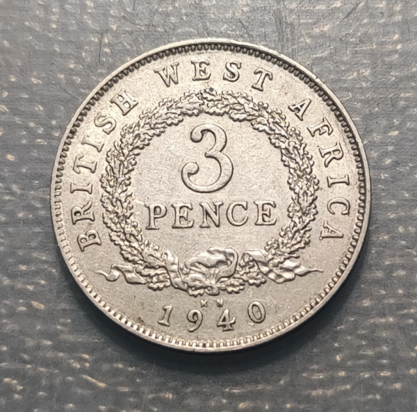 BRITISH WEST AFRICA GEORGE VI 3 PENCE 1940 KN KM 21 MBC+ - Imagen 2