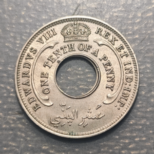 BRITISH WEST AFRICA EDWARD VIII 1/10 PENNY 1936 KM 14 EBC