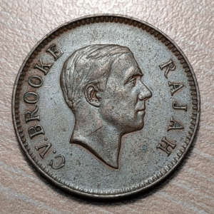 SARAWAK MALAYA MALASIA BORNEO 1 CENT 1937 EBC- SCARCE ESCASA