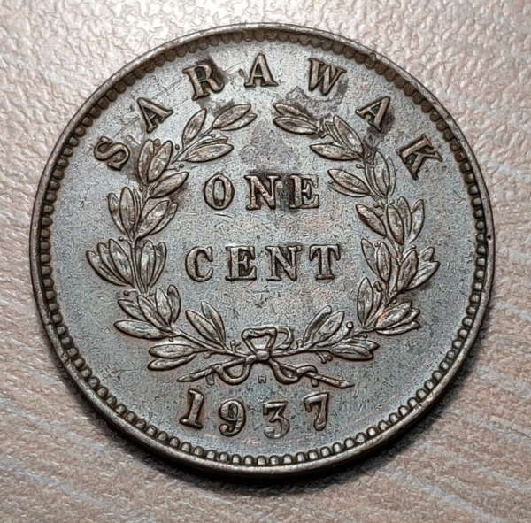 SARAWAK MALAYA MALASIA BORNEO 1 CENT 1937 EBC- SCARCE ESCASA - Imagen 2