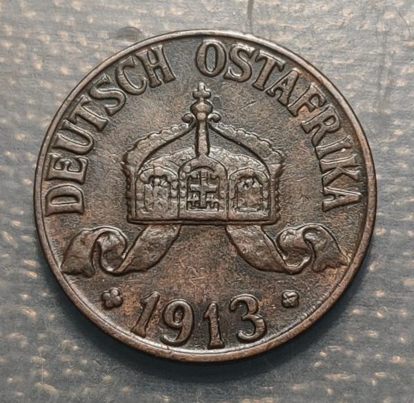 GERMAN EAST AFRICA 1 HELLER 1913 J