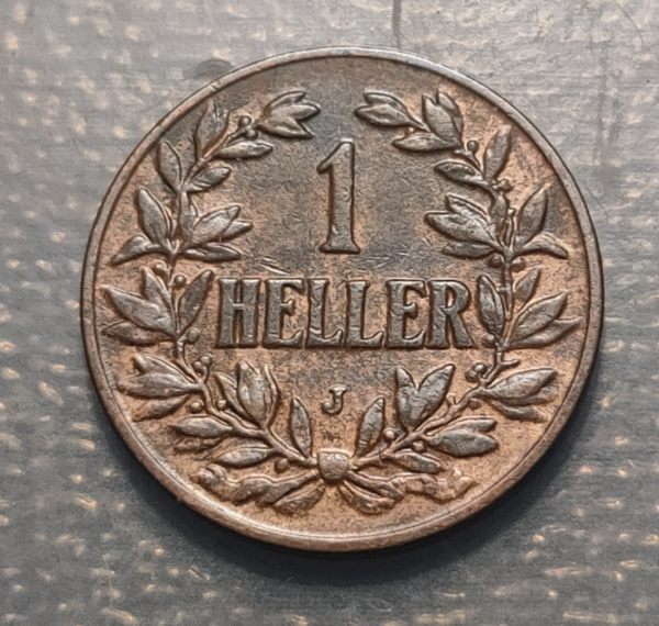 GERMAN EAST AFRICA 1 HELLER 1913 J - Imagen 2