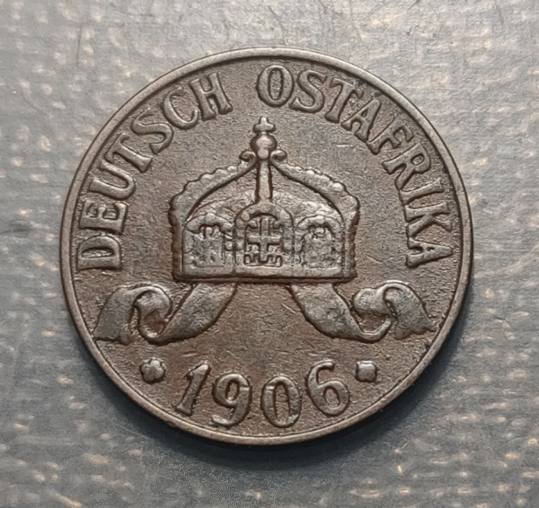 GERMAN EAST AFRICA 1 HELLER 1906 A