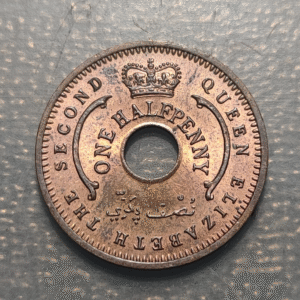 NIGERIA BRITISH PROTECTORATE ELIZABETH II 1/2 PENNY 1959 KM 1 SC UNC
